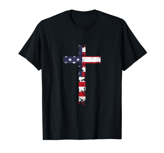USA Flag Cross T-Shirt