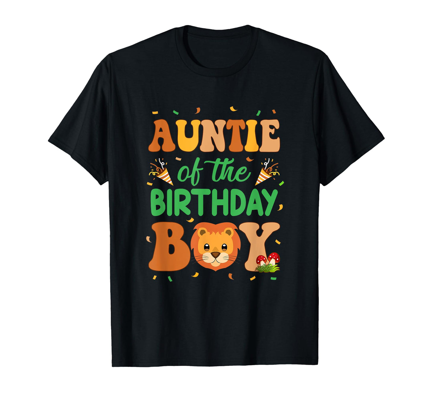 Auntie Of The Birthday Boy Lion Family Party Decorations T-Shirt