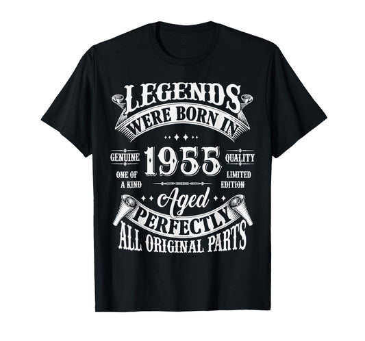 70th Birthday Tee 70 Years Old Vintage Legends Born In 1955 T-Shirt