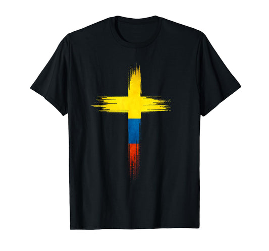 Christian Cross Colombia Colombian Flag T-Shirt