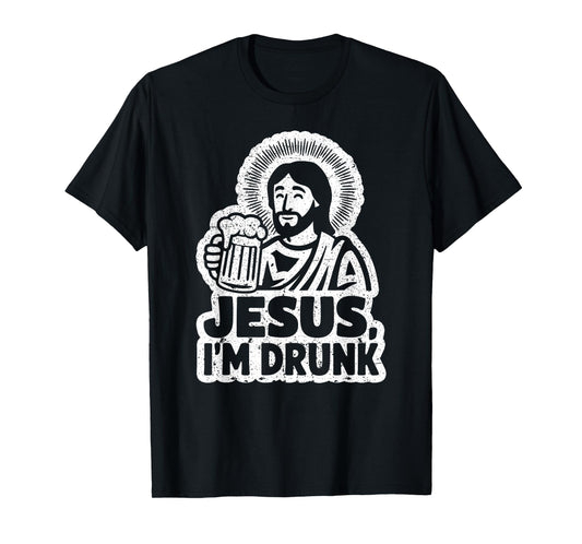 Jesus I'm Drunk Party Drinking Humor Pun Fun T-Shirt