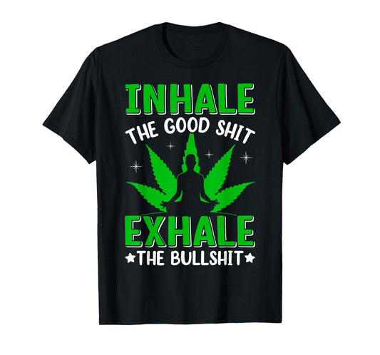 Funny Meditation Gifts Marijuana Leaf Cannabis Weed Smoker T-Shirt