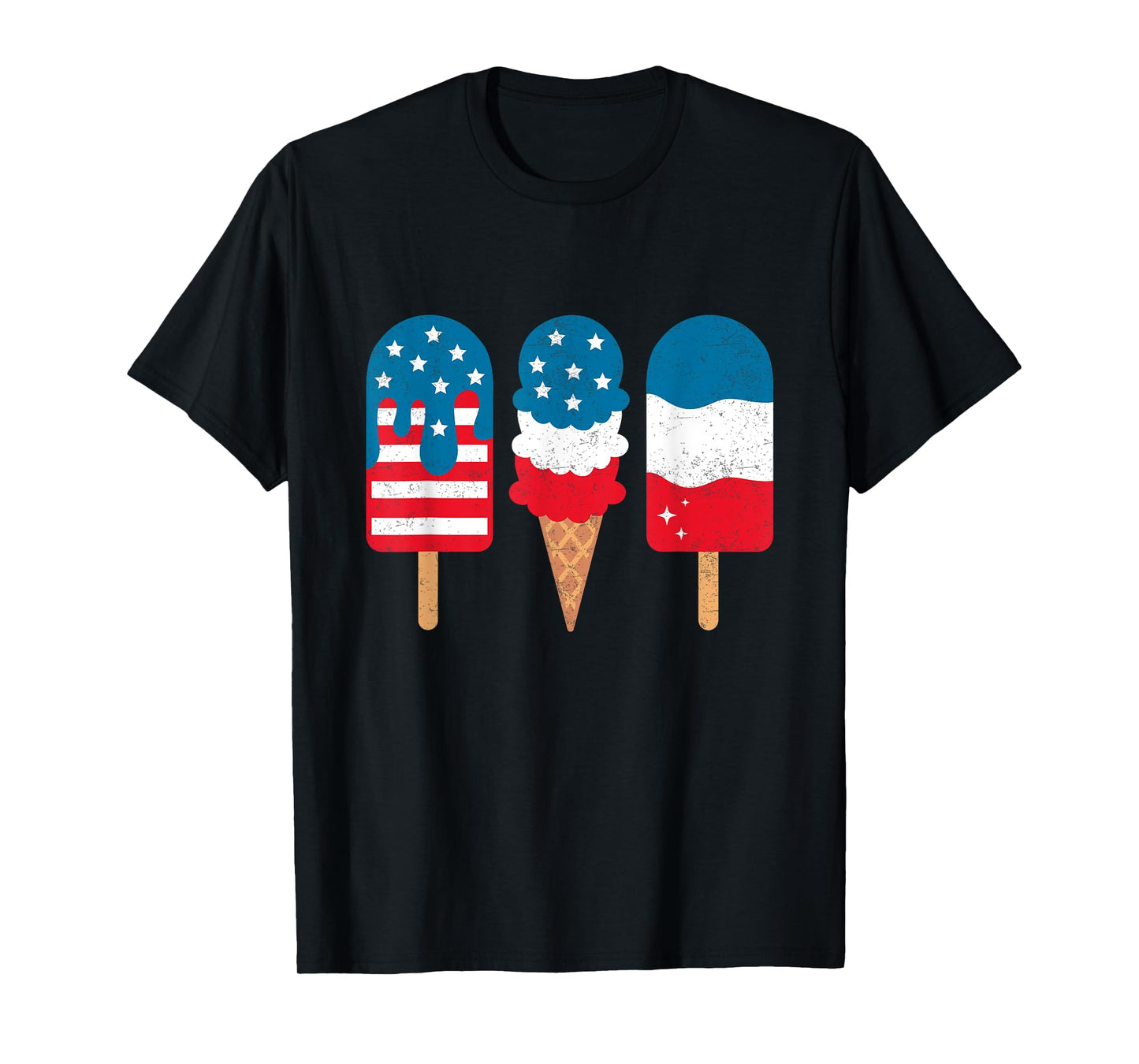 4th Of July Popsicle Red White Blue American Flag Patriotic Women Girls Kids Men T-Shirt