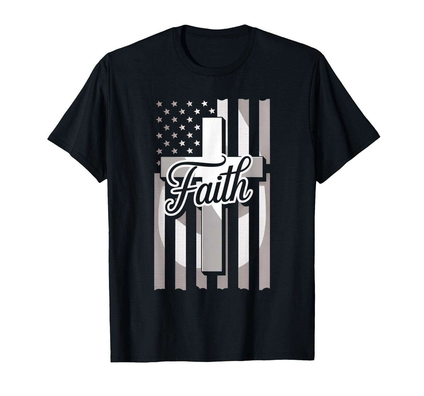 Fife Life American Flag Vintage Faith Christian God Jesus T-Shirt