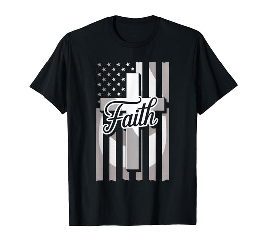 Fife Life American Flag Vintage Faith Christian God Jesus T-Shirt