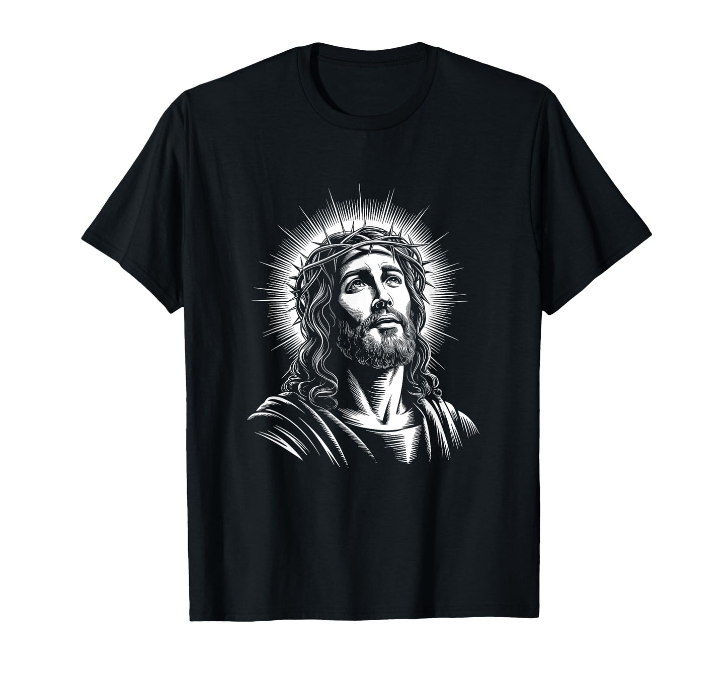 Jesus Christ Face With Crown Of Thorn God Bible Christian T-Shirt
