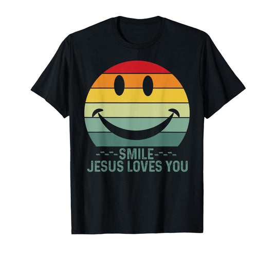 Inspirational Smile Jesus Loves You Religious graphic T-Shirt