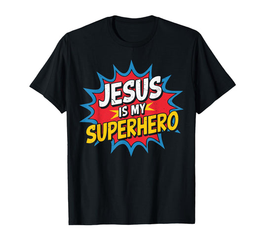 Toddler Jesus is My Superhero Christian God Son Brother Kids T-Shirt