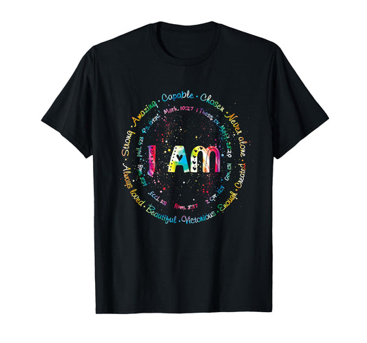 Tie Dye I Am Inspiration Bible Verse Christian Religious T-Shirt