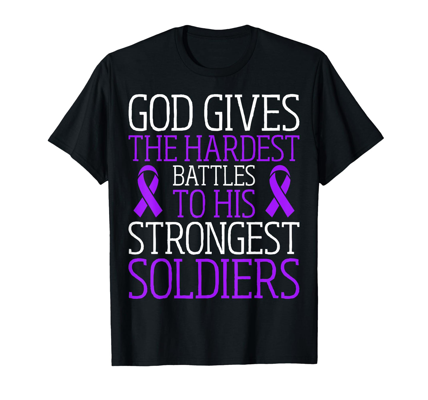 God Gives The Hardest Battles - Pancreatic Cancer Survivor T-Shirt