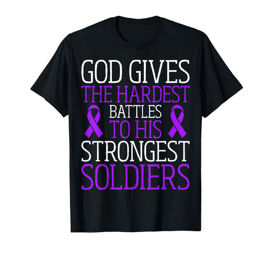 God Gives The Hardest Battles - Pancreatic Cancer Survivor T-Shirt