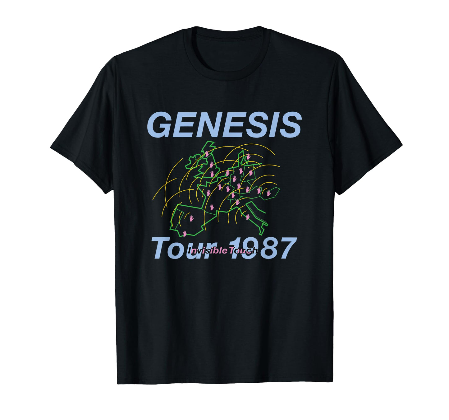 Genesis Invisible Touch Tour 1987 Black Crew Neck Classic Fit T-Shirt
