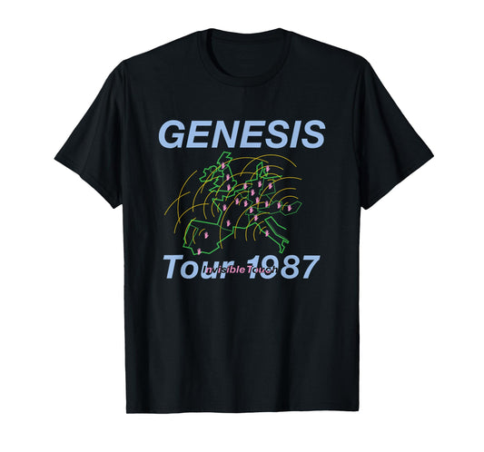 Genesis Invisible Touch Tour 1987 Black Crew Neck Classic Fit T-Shirt