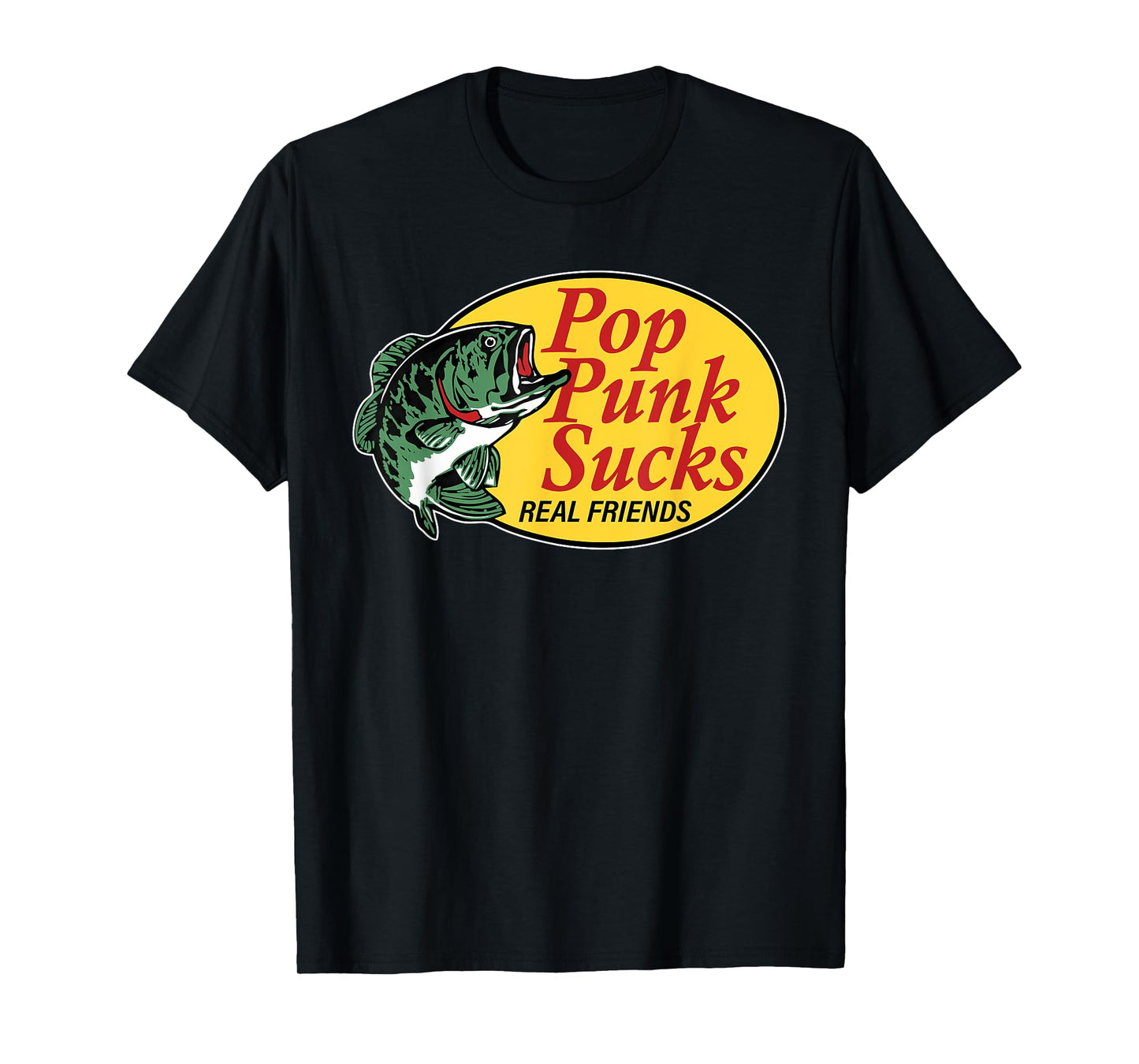 Pop Punk Sucks Real Friends Funny Design T-Shirt