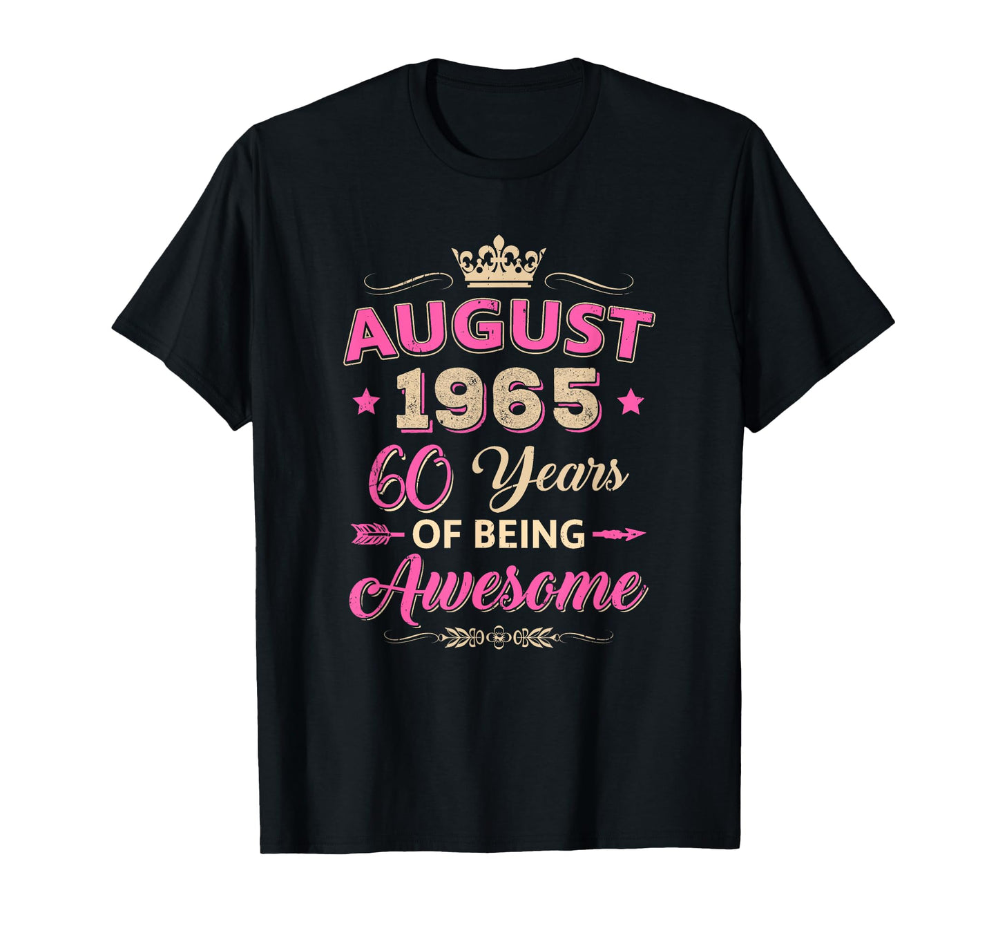 August 1965 60 Years Of Being Awesome Retro 60Th Birthday T-Shirt
