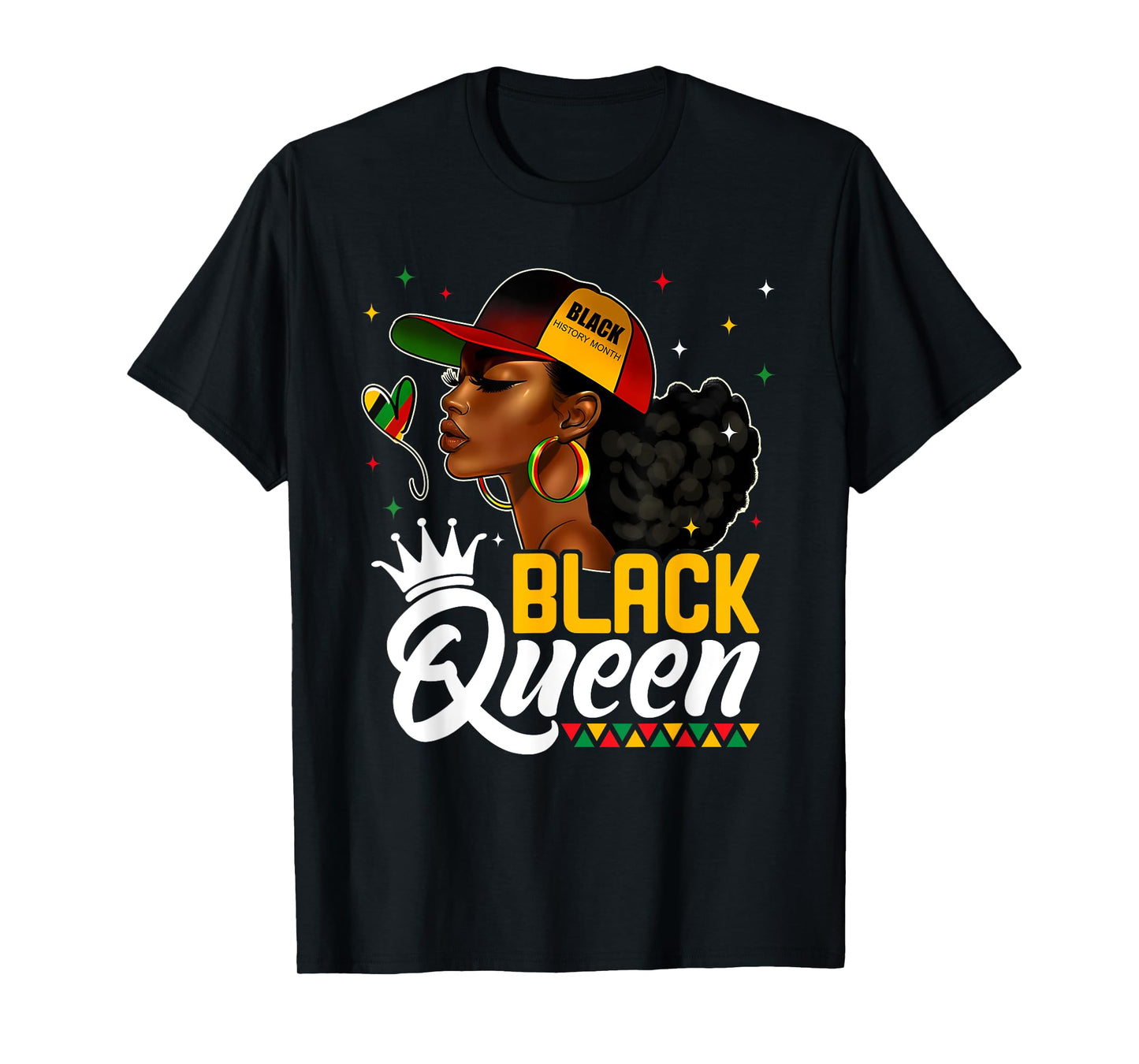 Black History Month Black Queen In Hat Melanin Girl Women T-Shirt