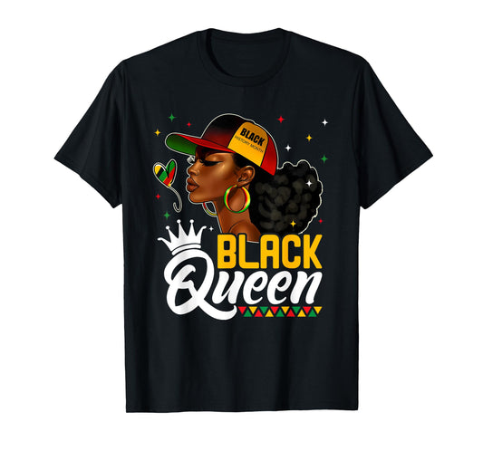 Black History Month Black Queen In Hat Melanin Girl Women T-Shirt