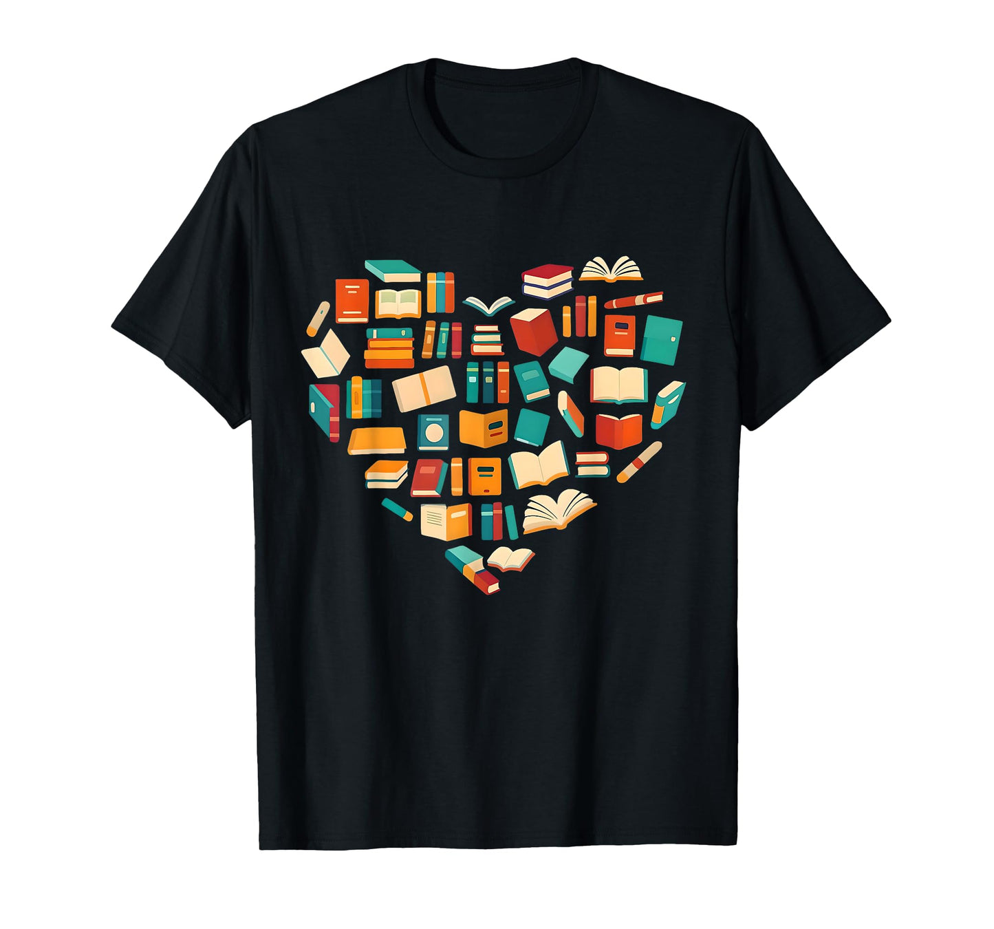 Book Lover Heart Book Reading Bookworm Librarian Teacher T-Shirt