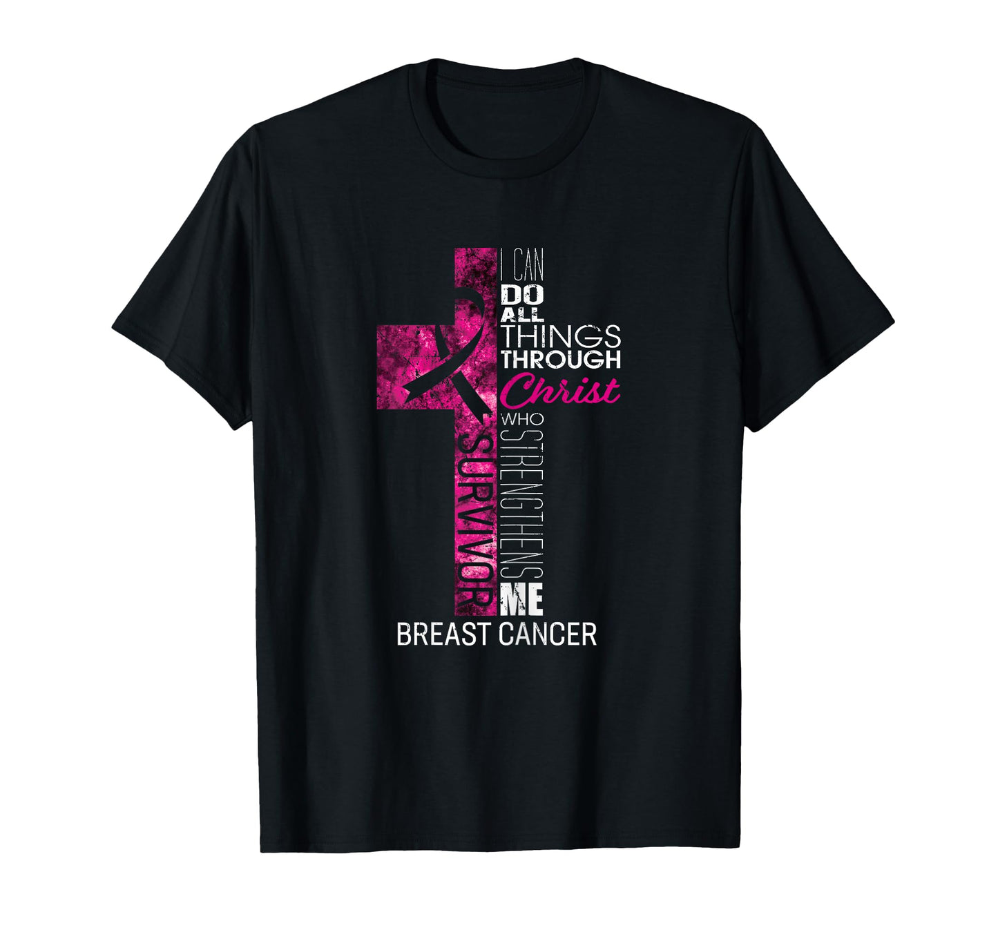 Breast Cancer Survivor Gifts Women Christian Pink Ribbon Mom T-Shirt