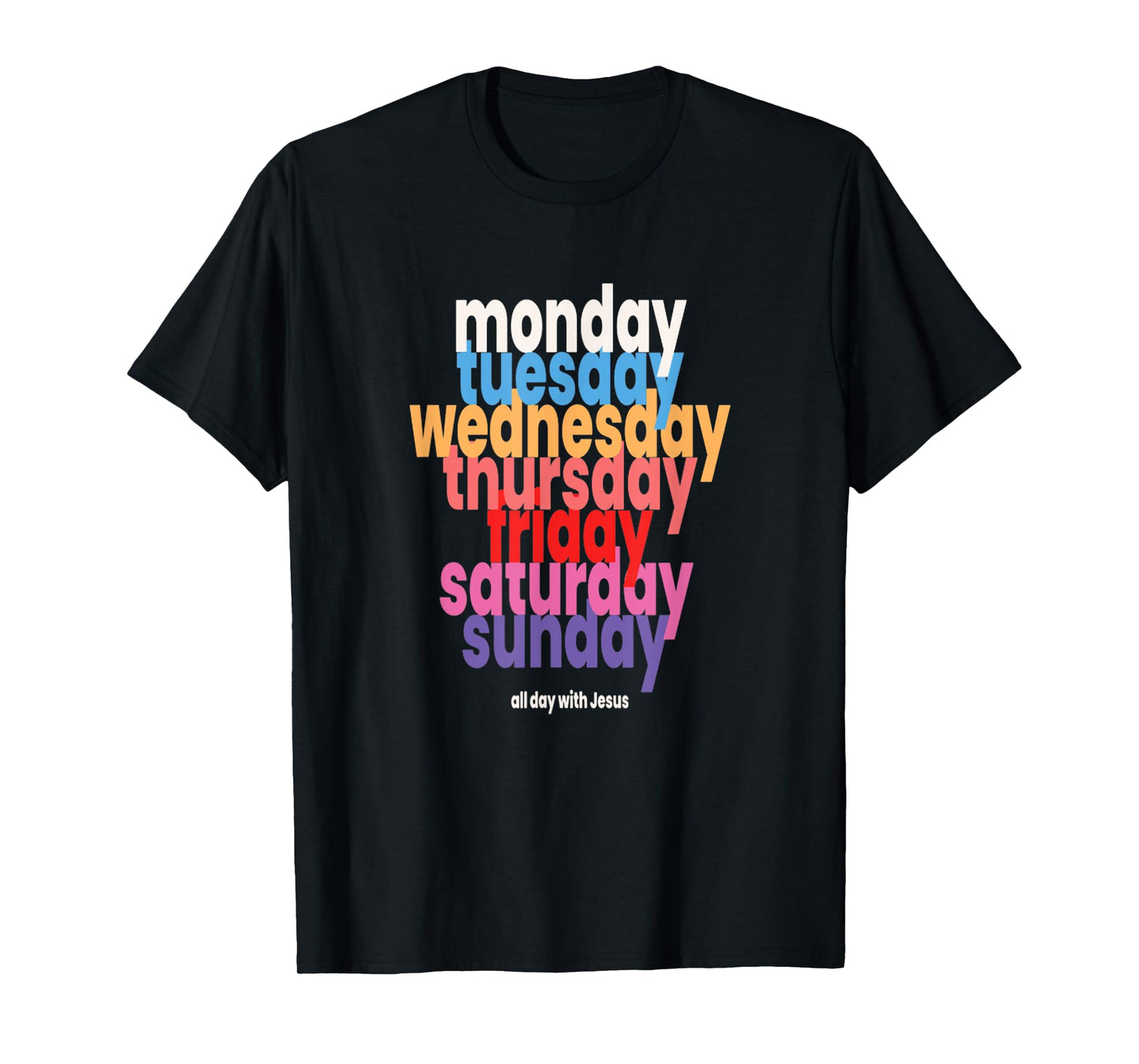 Vintage All Day With Jesus Christ Faith God Bible T-Shirt