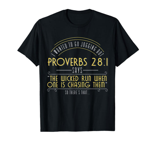 Jogging Workout Bible Verse Fitness Gym Christian Apparel T-Shirt
