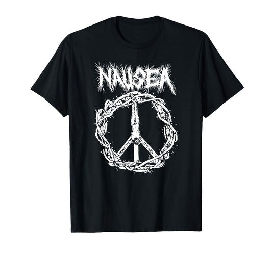 Vintage Nausea Christ Jesus On Crown - Nausea Band Design T-Shirt