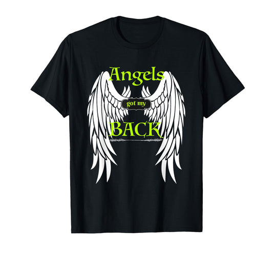 Angels Got my Back T-shirt Inspirational Religious Tee Wings T-Shirt