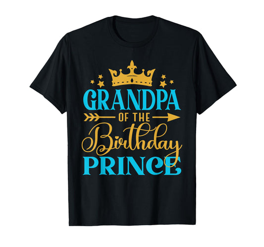 Grandpa Of The Birthday Prince Boy Bday Party Idea For Him T-Shirt