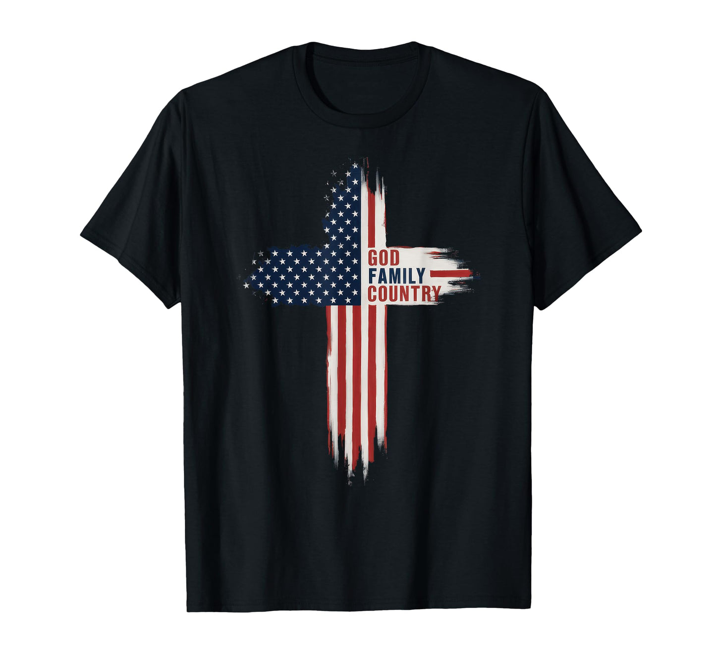 Patriotic Christian Family Faith USA Cross Wear God Family Country Christian T-Shirt