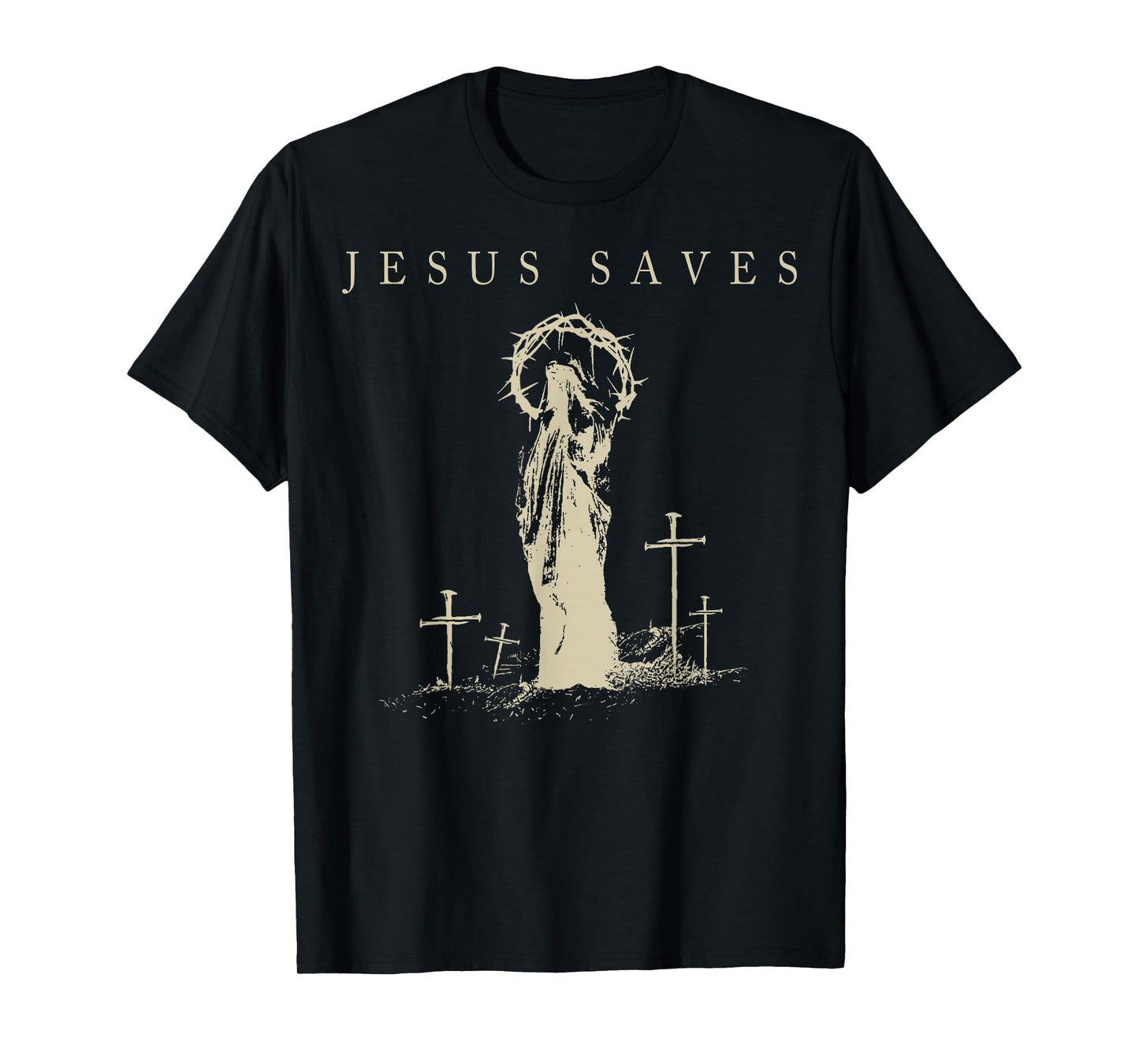 Jesus Saves Christian Faith Cross Vintage Religious Art T-Shirt
