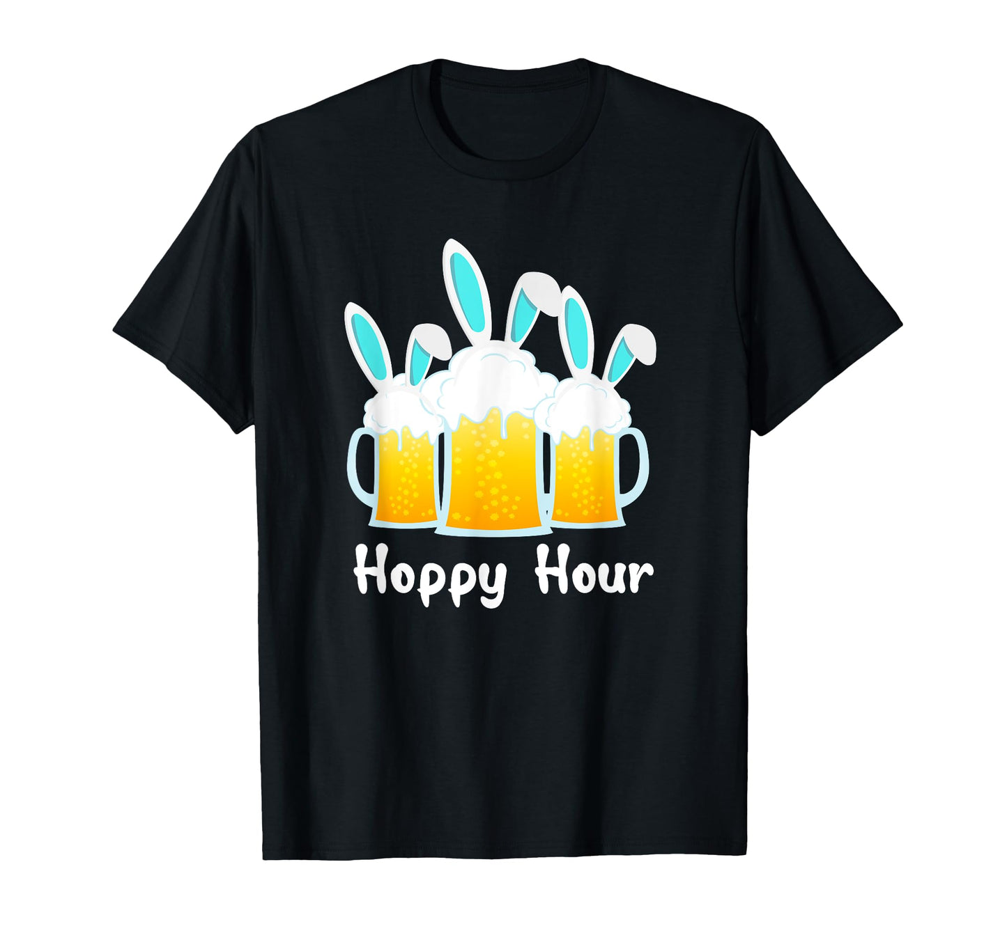 Punny Easter Shirt Happy Bunny Beer Drinking Top Men Women T-Shirt