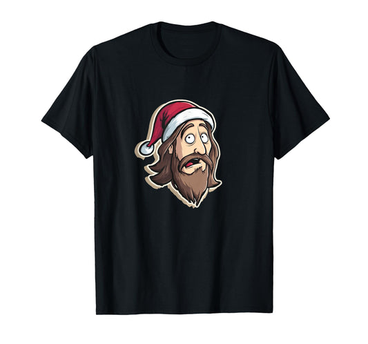 Cool Jesus Emblem in Christmas Look T-Shirt