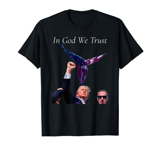 Trump Angel Flag "In God We Trust" T-Shirt