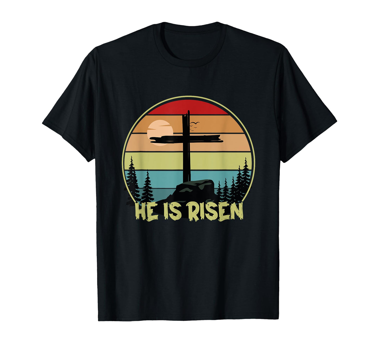 He is Risen Retro Vintage Happy Easter T-Shirt