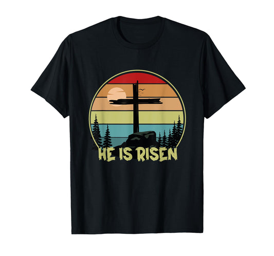 He is Risen Retro Vintage Happy Easter T-Shirt