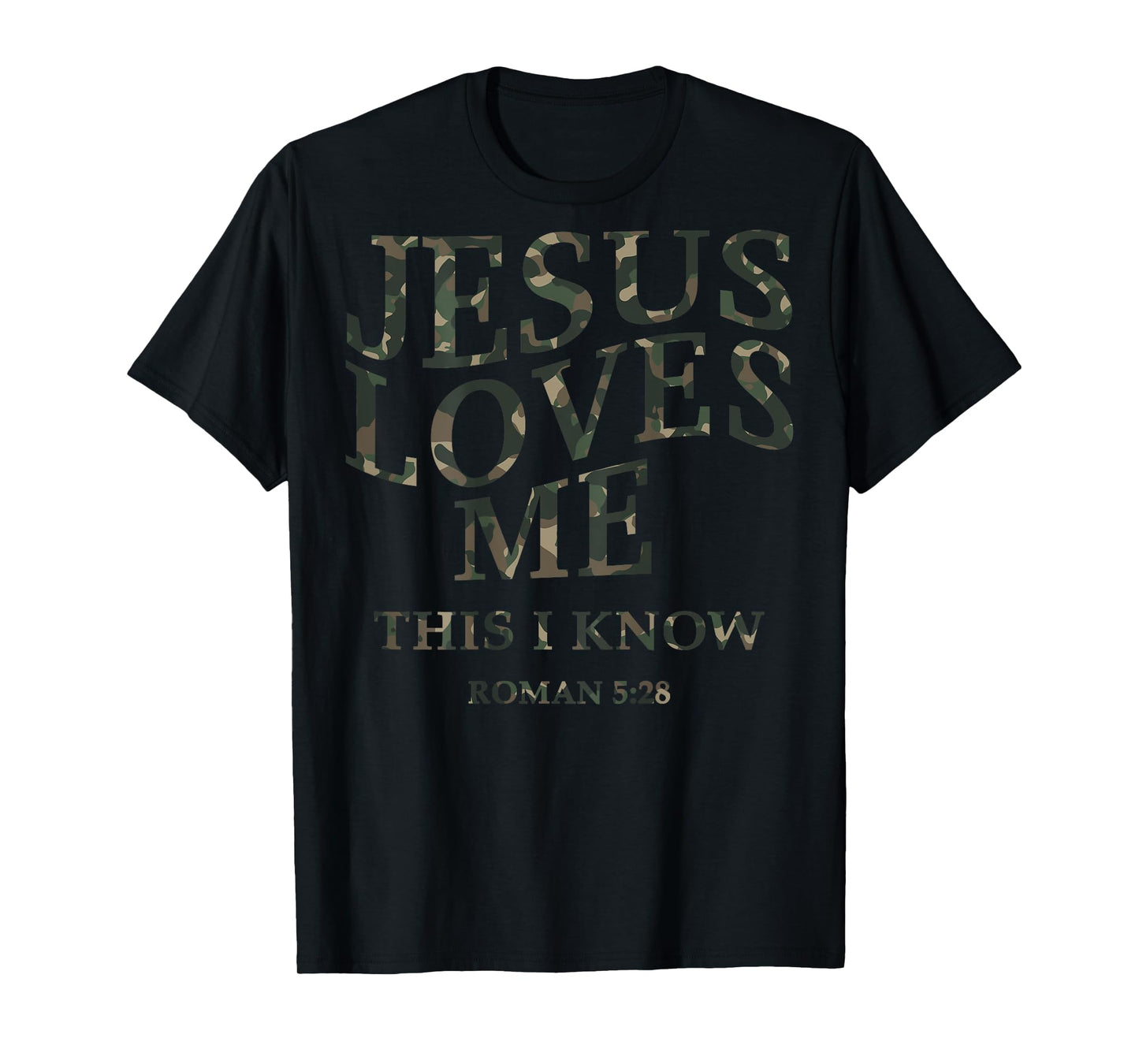 Camo Jesus Loves Me You Christian Youth Men God Son Brother T-Shirt