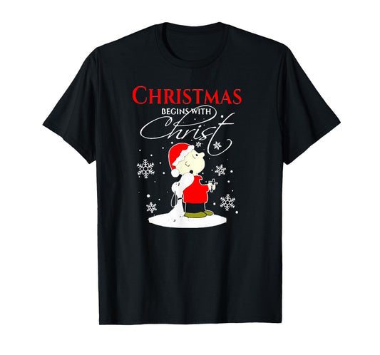 Christmas Begins With Christ Xmas Gift Holiday costume T-Shirt