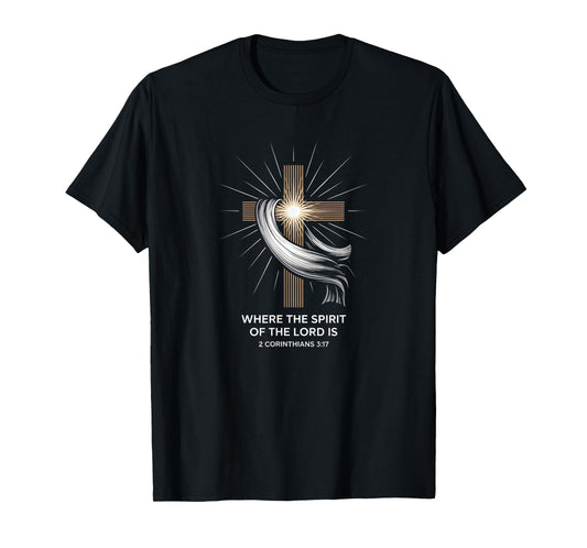 Spirit of The Lord Cross 2 Corinthians 3:17 Freedom T-Shirt