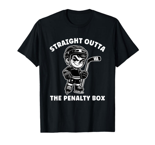 Youth Ice Hockey Funny Straight Outta Penalty Box Boys T-Shirt