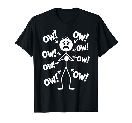 Funny Ow Ow Ow Ow Stick Figure Character T-Shirt