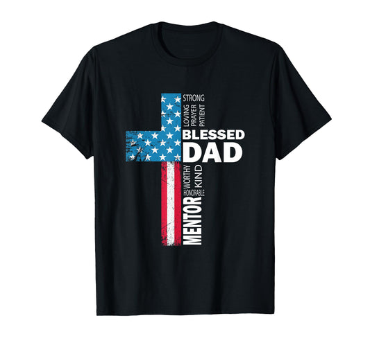 Christian Blessed Dad Cross fathers day T-Shirt