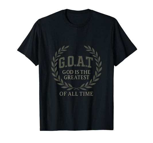 G.O.A.T. Christian Acrostic Sports Wreath Badge T-Shirt