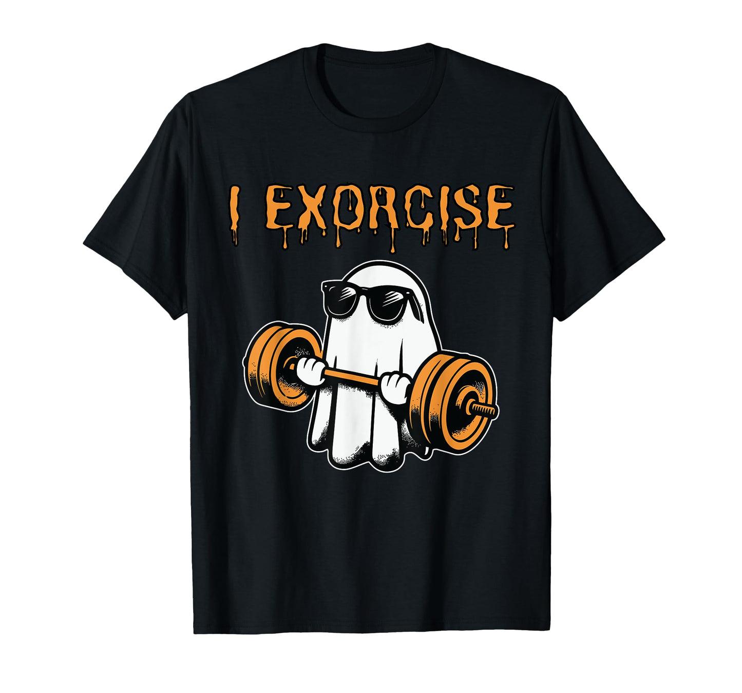 ghost I exorcise funny gym exercise workout spooky Halloween T-Shirt