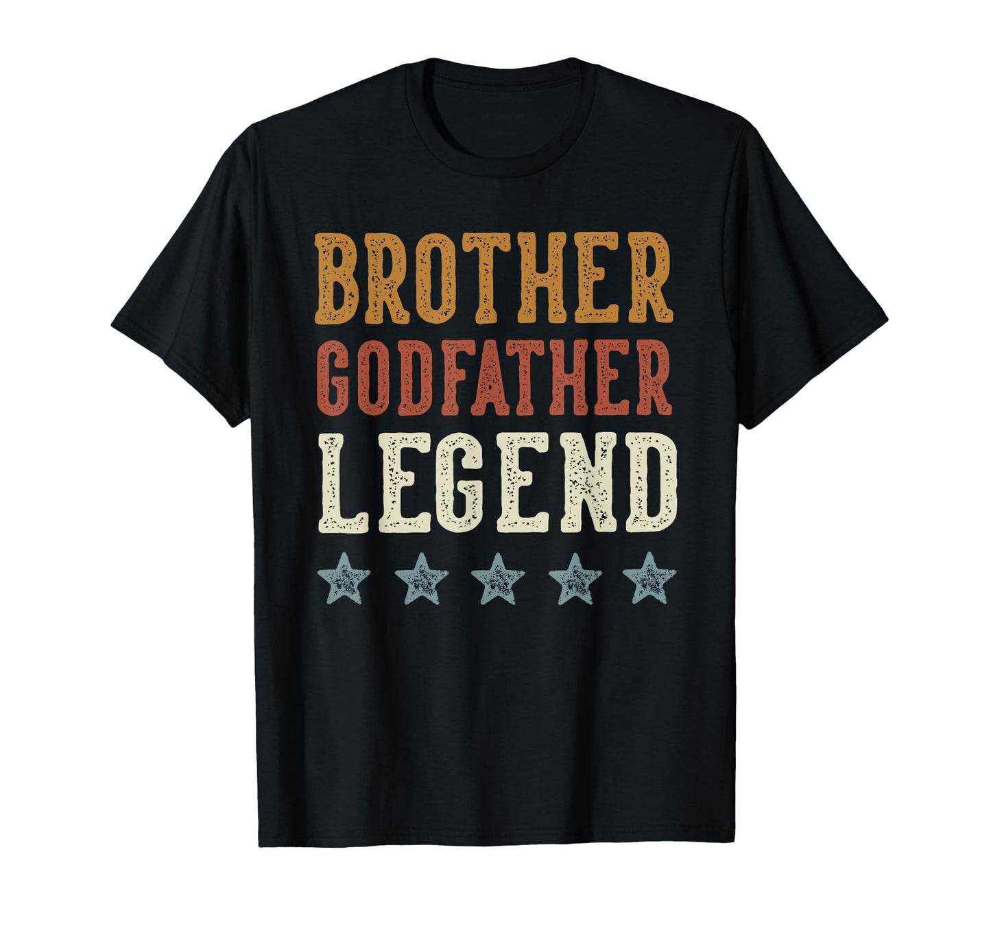 Brother Godfather Legend Classic Retro Distressed Lettering T-Shirt