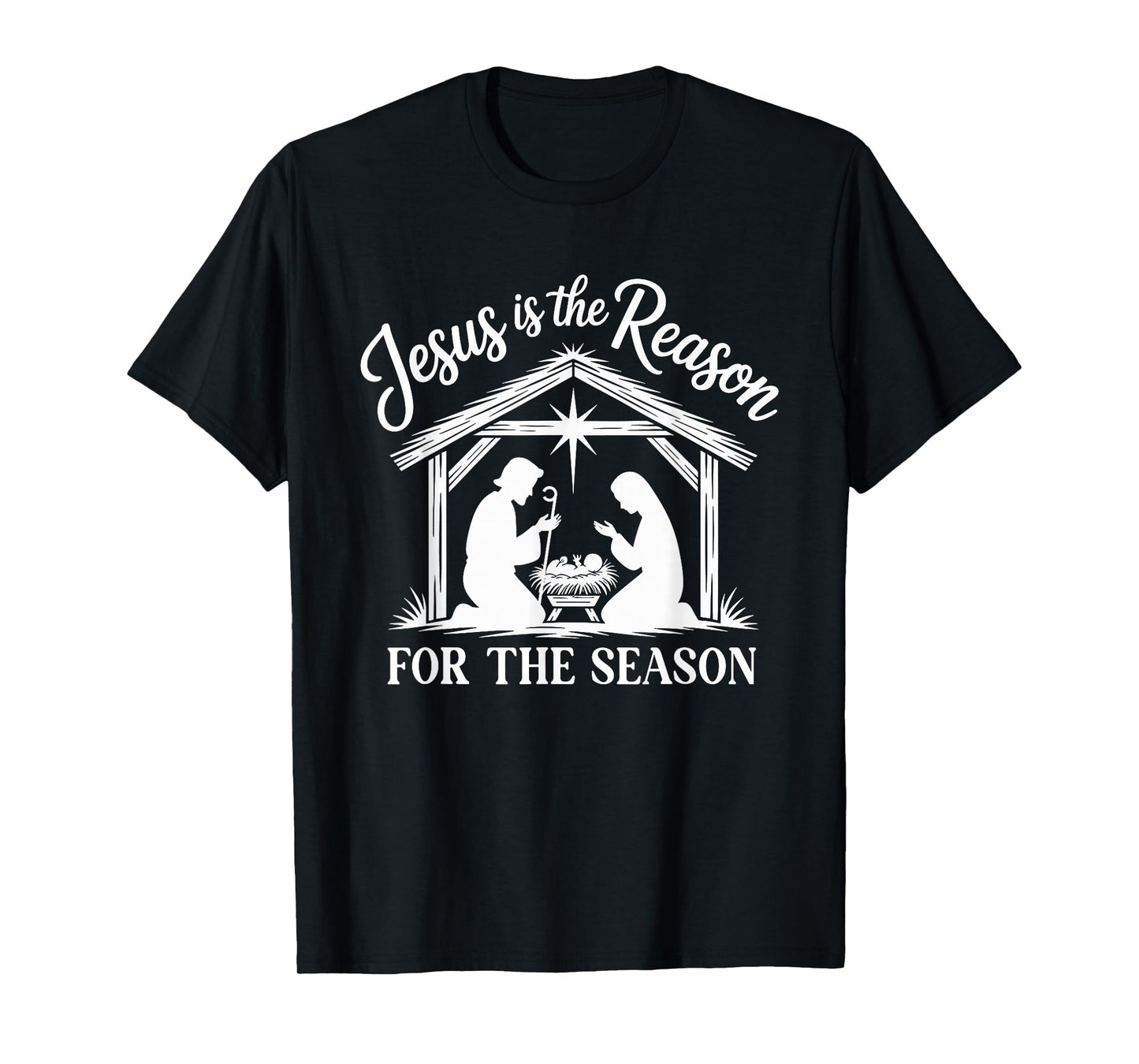 Jesus is The Reason Nativity Christmas Design T-Shirt