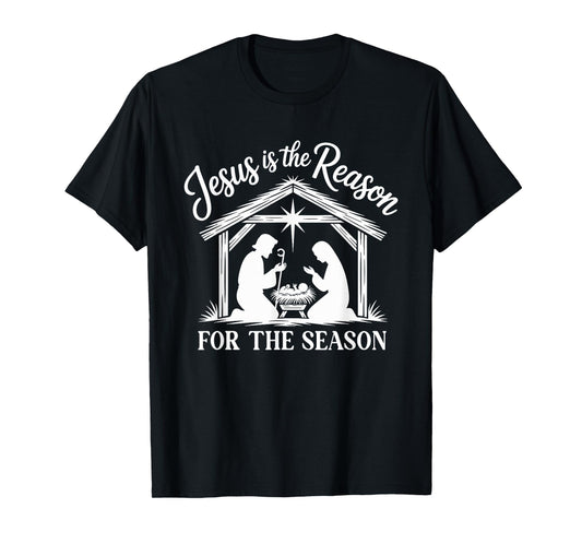 Jesus is The Reason Nativity Christmas Design T-Shirt