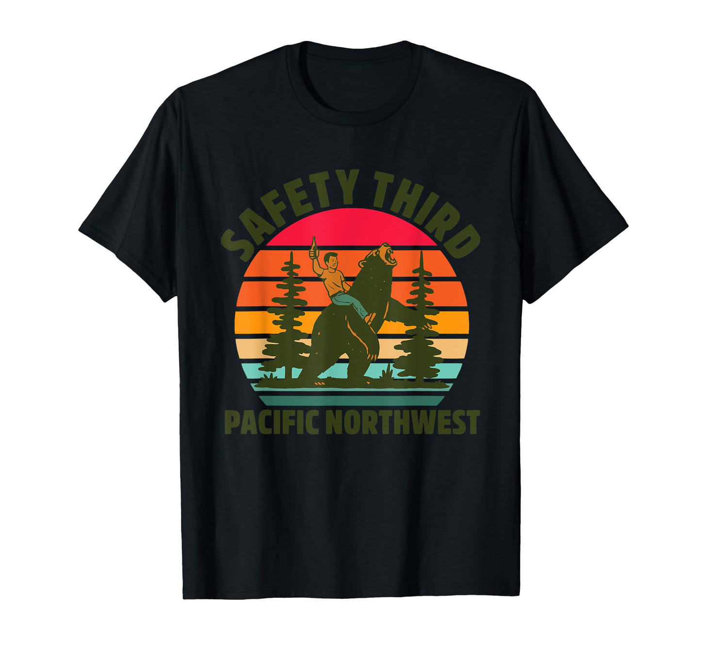 Safety Third Pacific Northwest Vintage Design T-Shirt