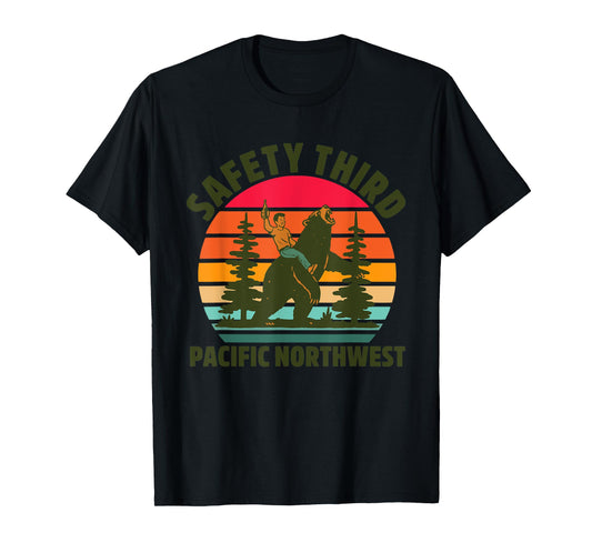 Safety Third Pacific Northwest Vintage Design T-Shirt