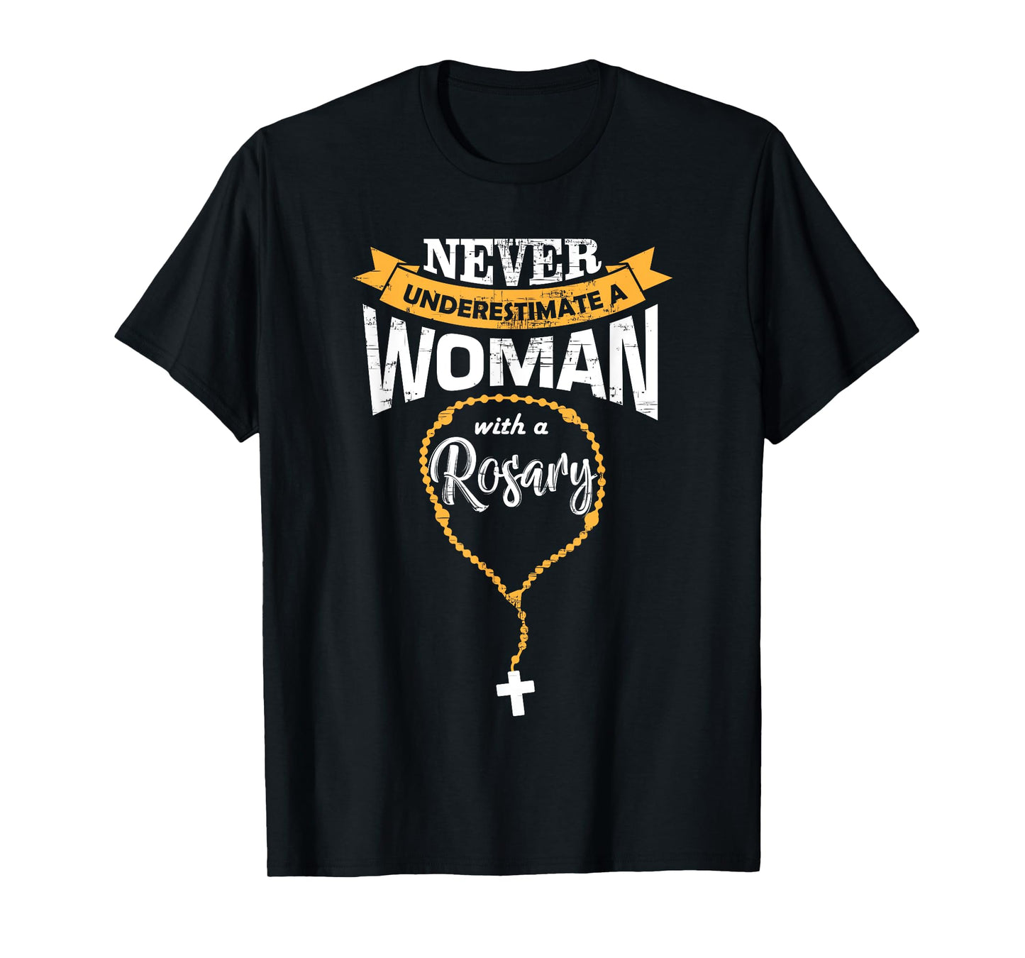 Cute Never Underestimate A Woman With A Rosary Christian T-Shirt