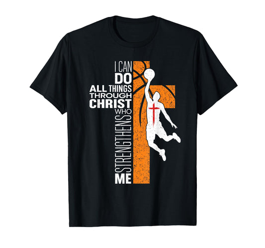 Philippians 4:13 Christian Basketball Religious Bible Verse T-Shirt